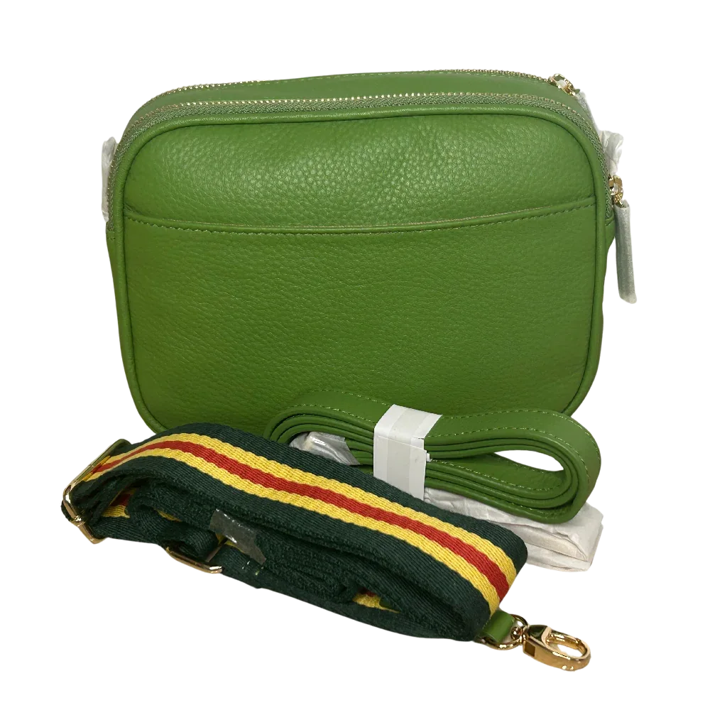 Sophia Double Zipper Leather Crossbody