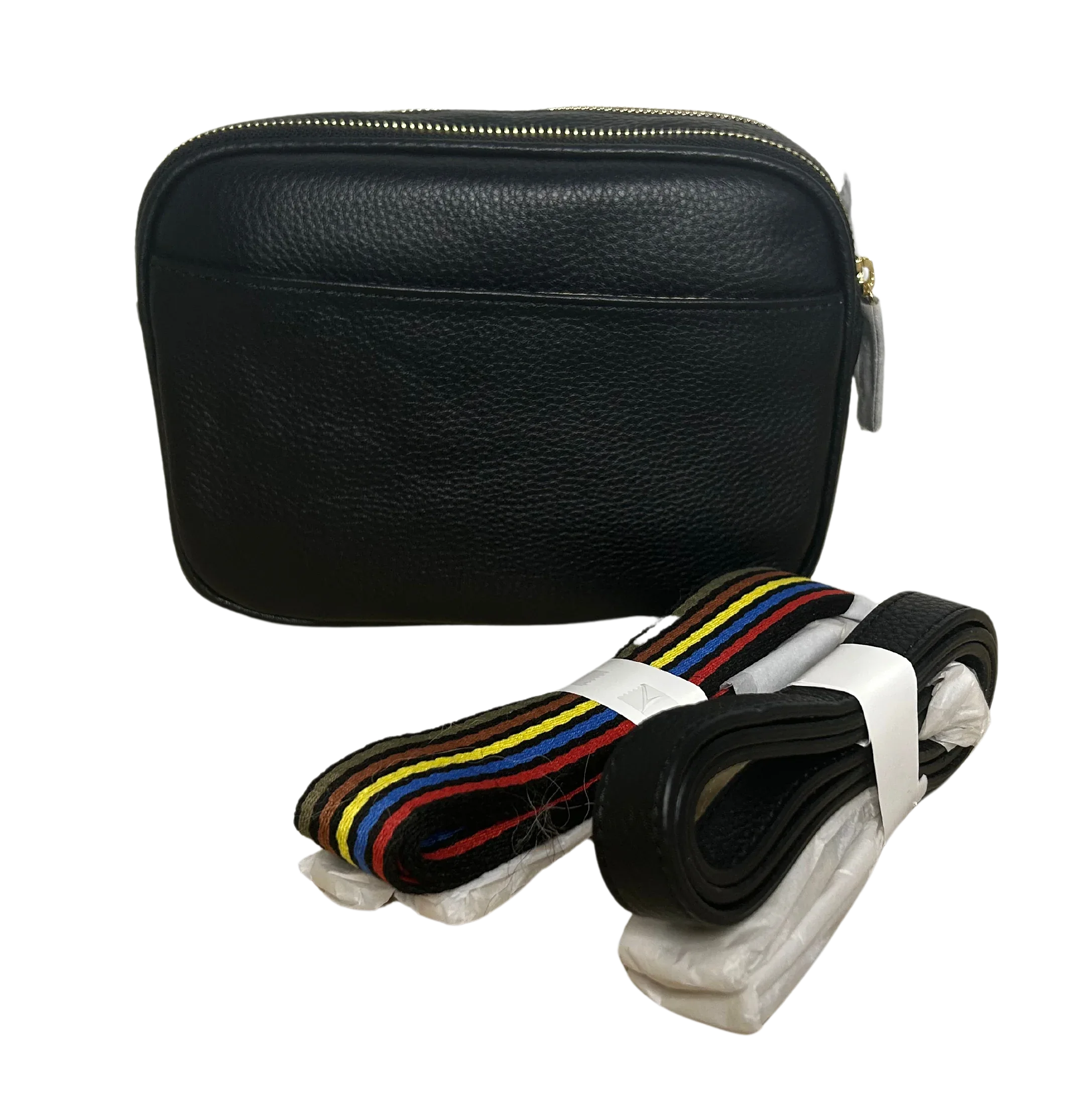 Sophia Double Zipper Leather Crossbody