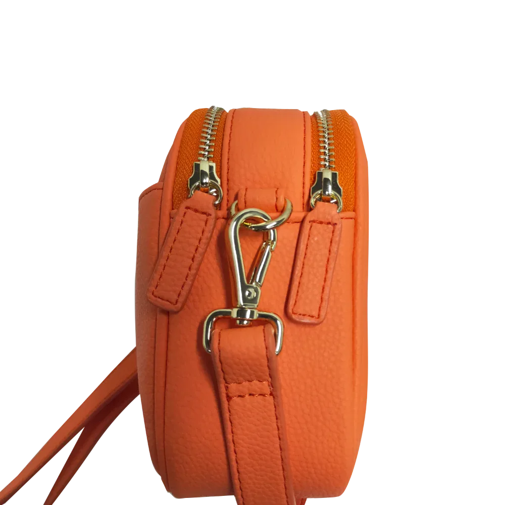Genuine Leather Double Zipper Crossbody