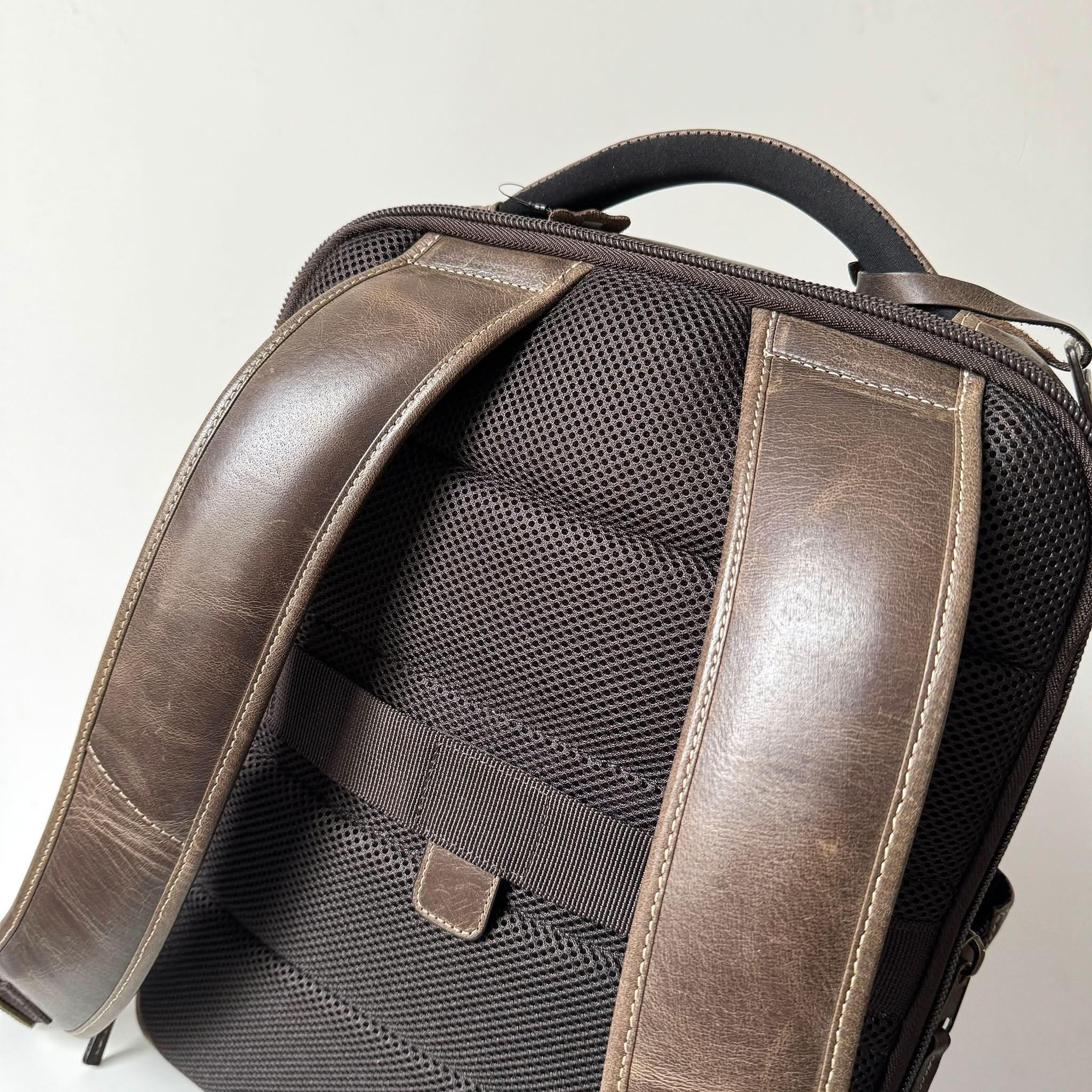 16" Crazy Horse Full-Grain Leather Laptop Backpack