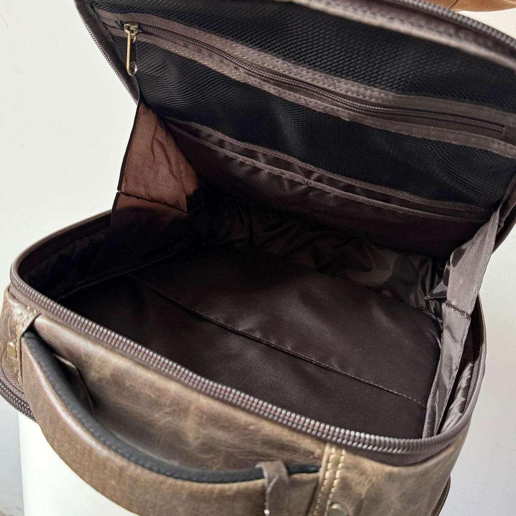 16" Crazy Horse Full-Grain Leather Laptop Backpack