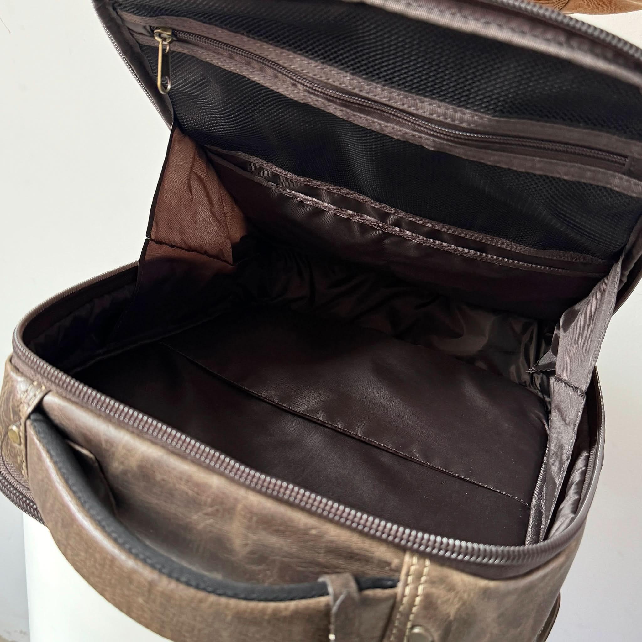 16" Crazy Horse Full-Grain Leather Laptop Backpack