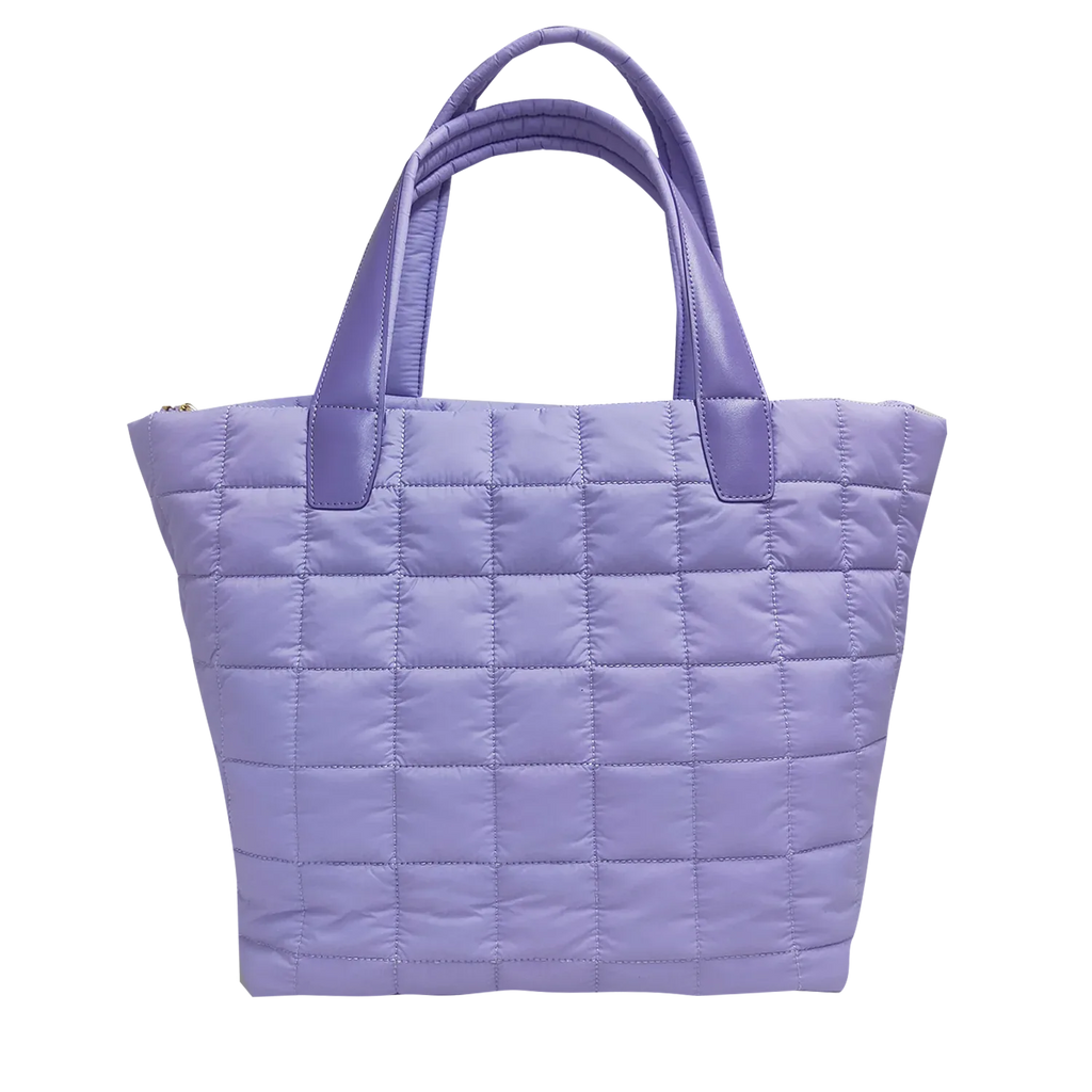 Quilted Nylon Tote Bag for Women – Lightweight 16” Laptop Work & Travel Tote
