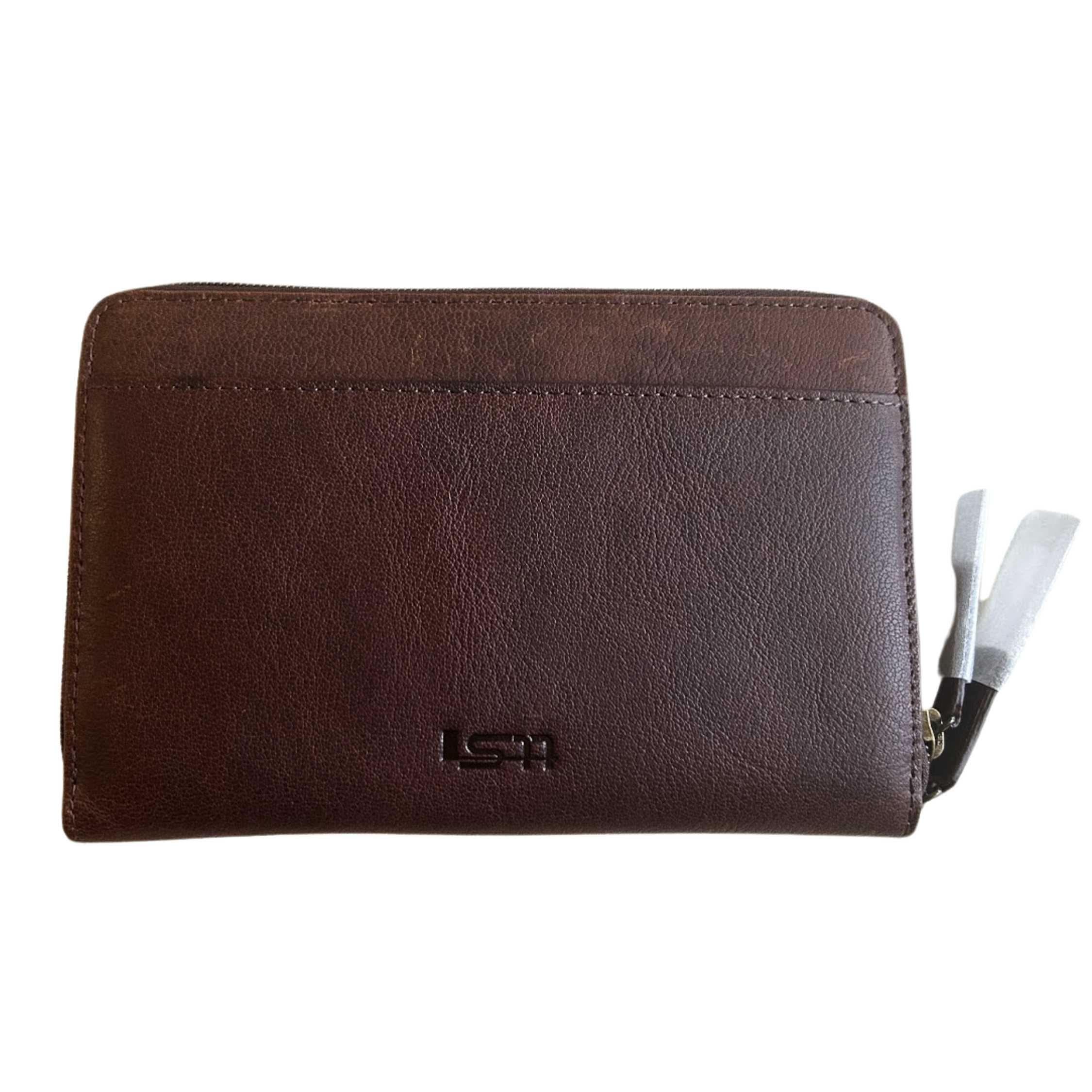 Cambridge Leather Double Zipper Wallet, Mens Wallet
