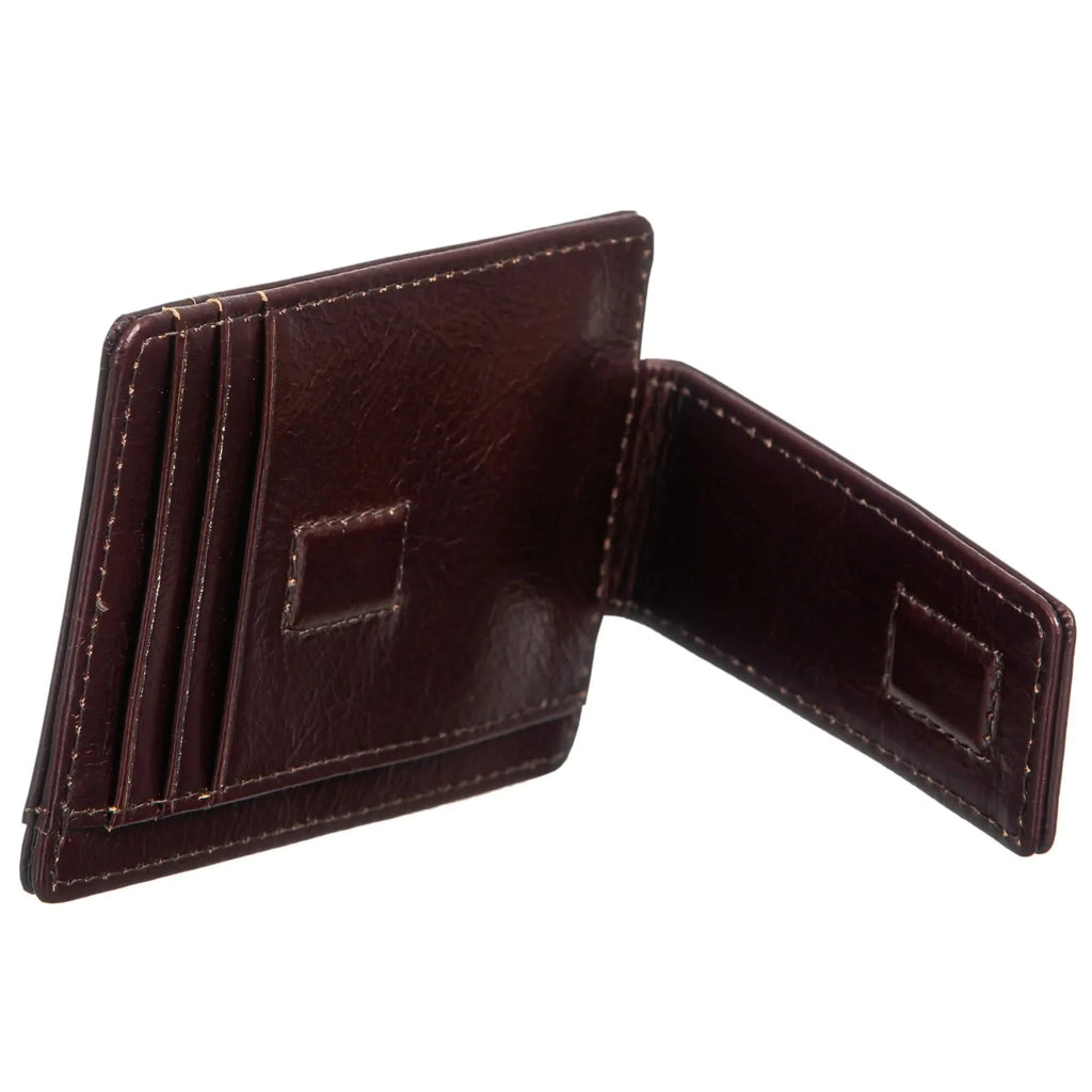 Cambridge Full-Grain Leather Magnetic Money Clip Wallet – Slim RFID Front Pocket Wallet for Men