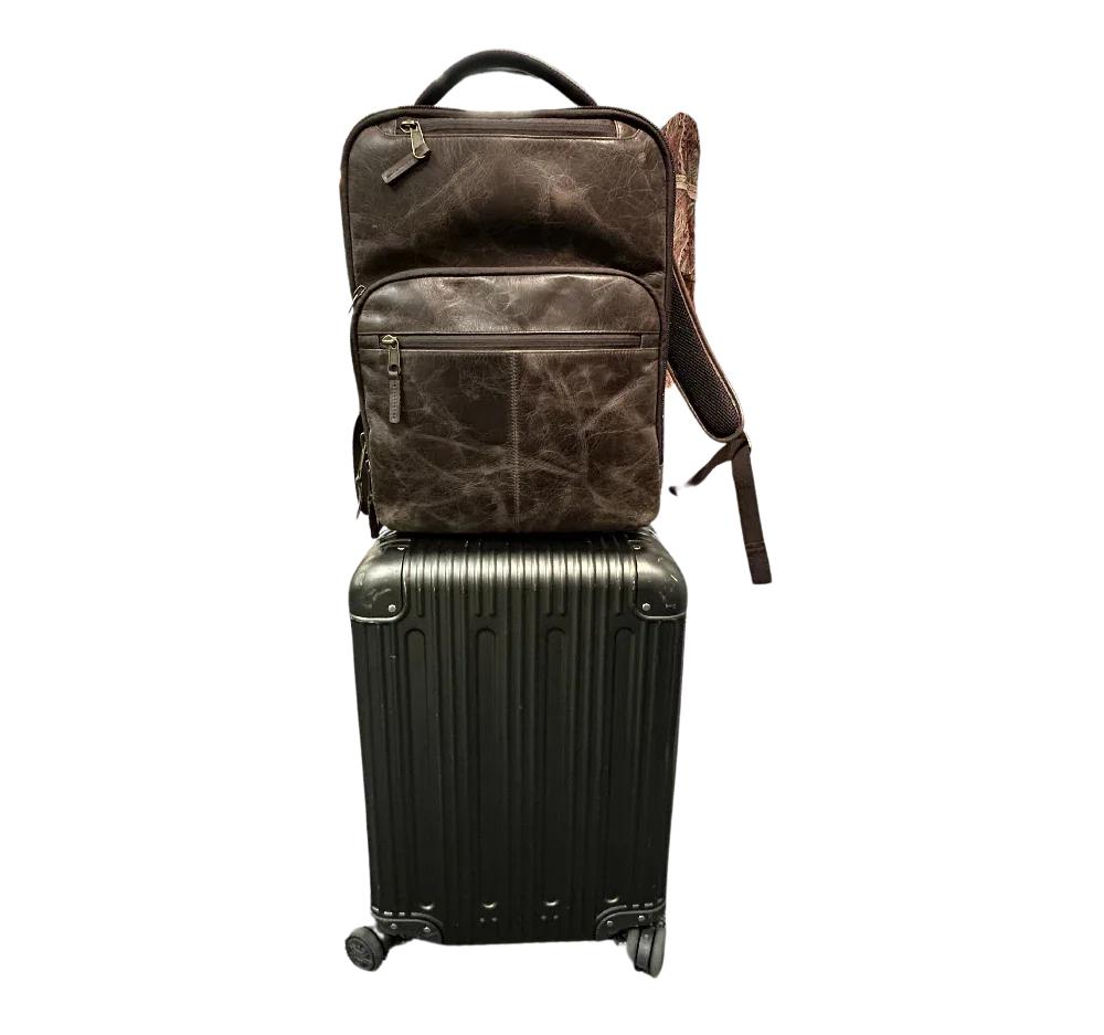 16" Crazy Horse Full-Grain Leather Laptop Backpack