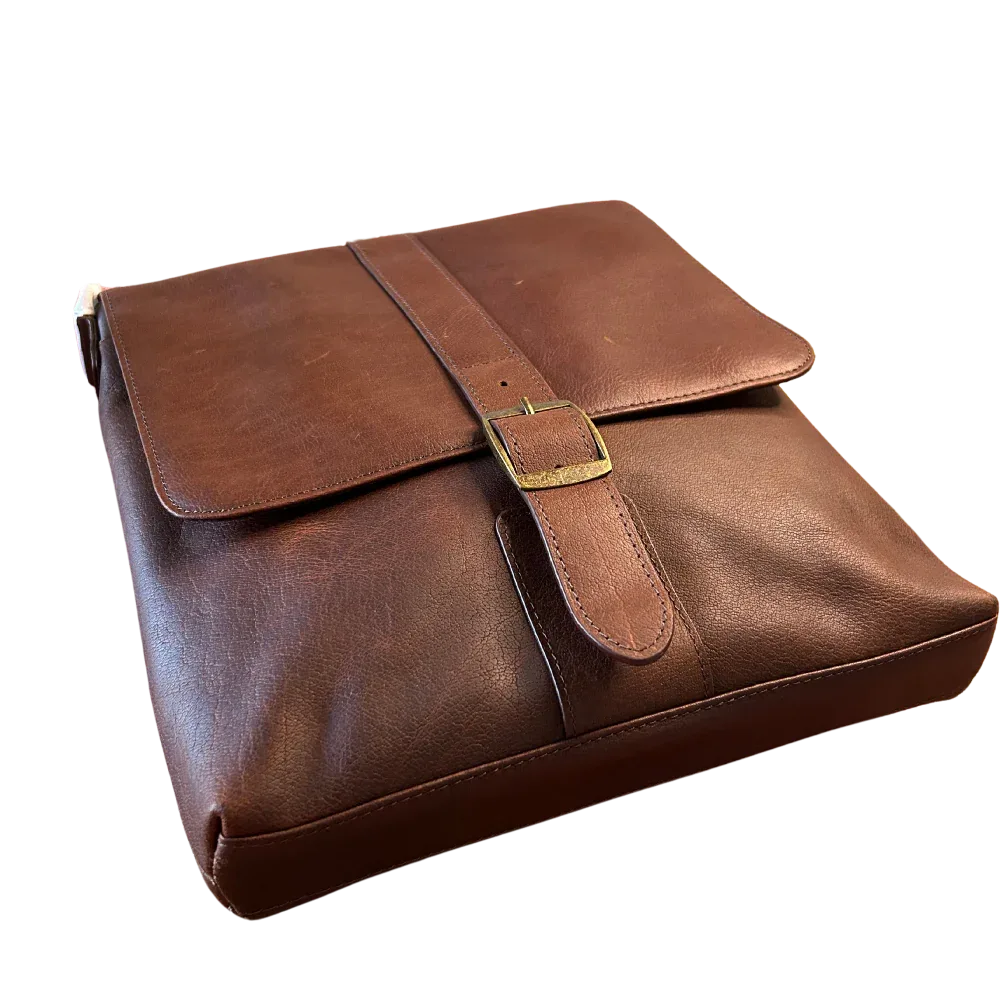 Cambridge Full Grain Leather Messenger Bag for Men – Crossbody Work & Everyday Shoulder Bag