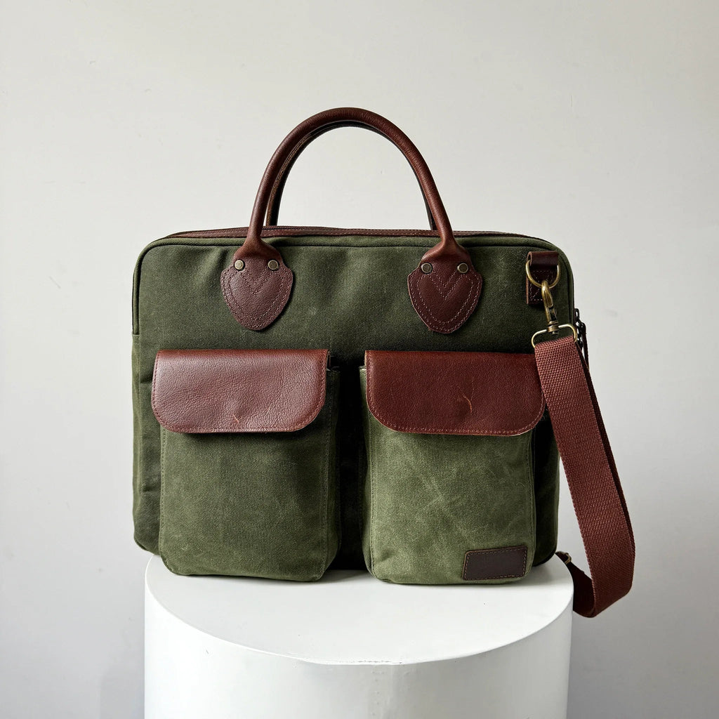 Maxwell Waxed Canvas Messenger Bag – 16" Laptop - Top Zip