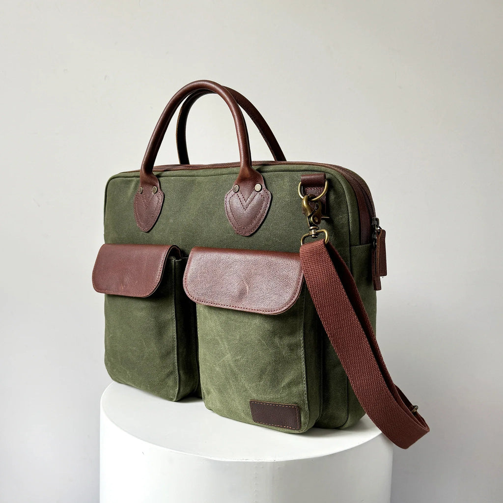 Maxwell Waxed Canvas Messenger Bag – 16" Laptop - Top Zip