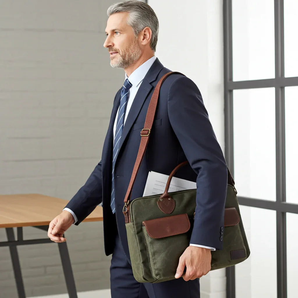 Maxwell Waxed Canvas Messenger Bag – 16" Laptop - Top Zip