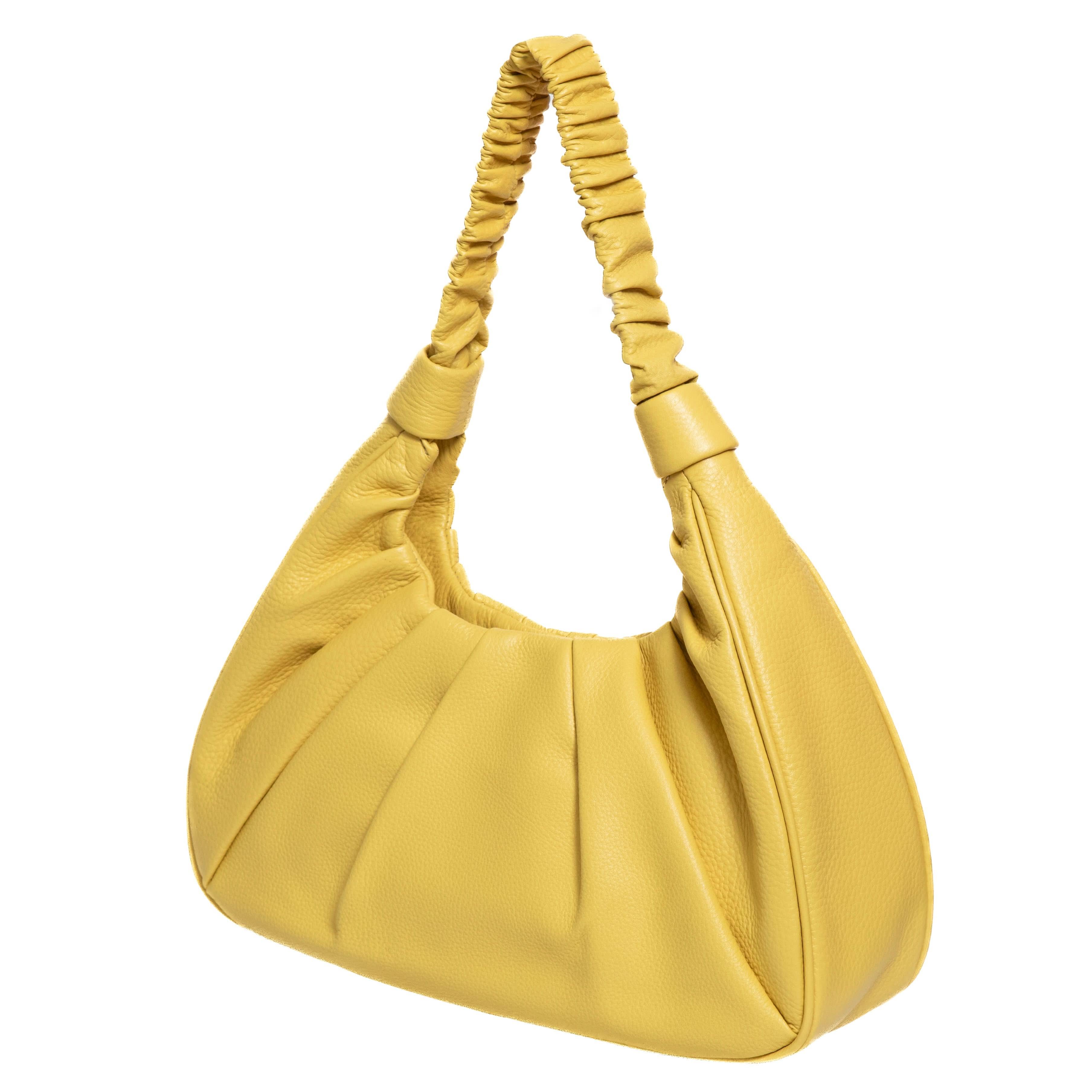 Sophia Full-Grain Leather Hobo Bag for Women – Soft Pebbled Leather Shoulder Purse