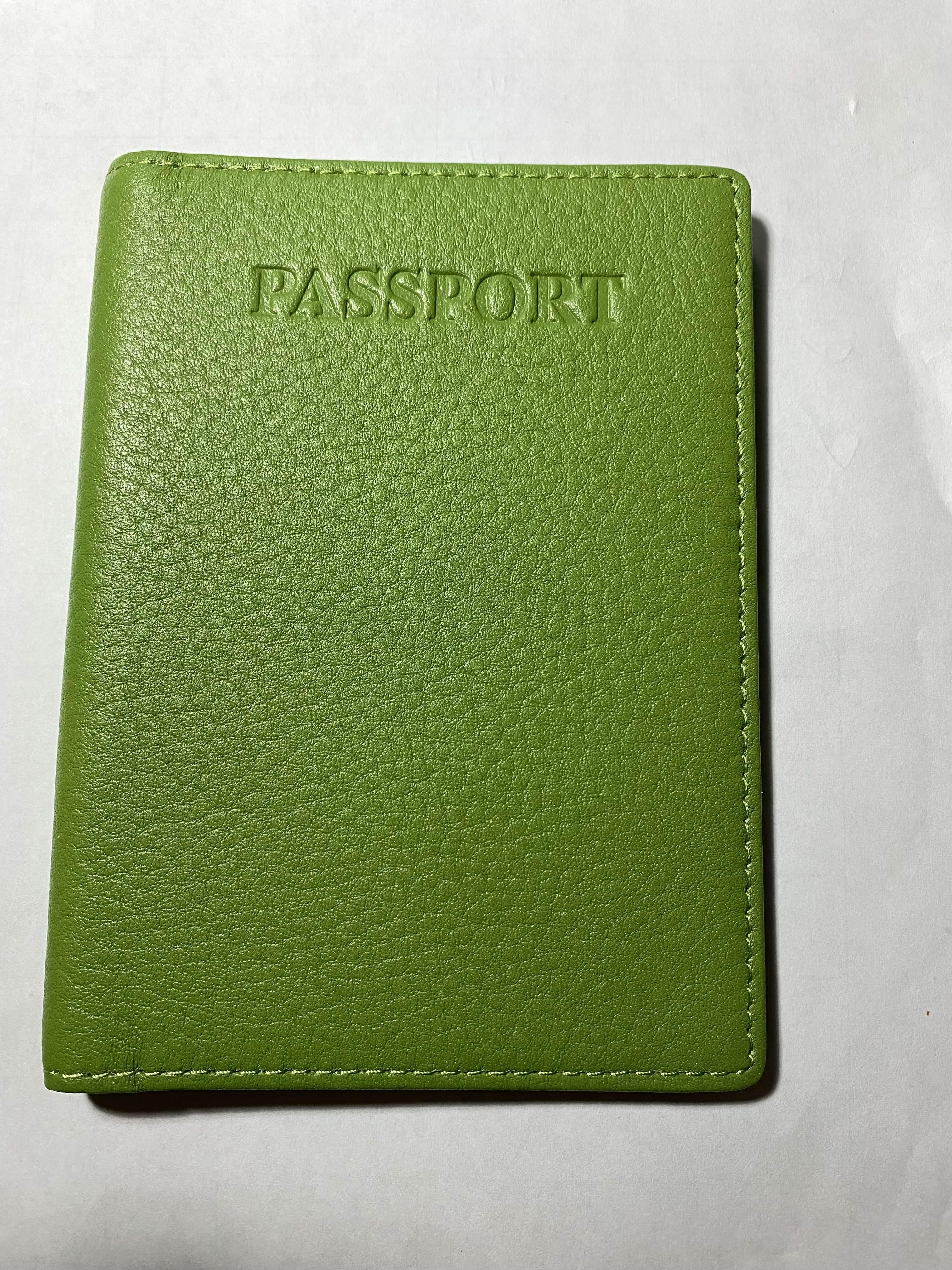Sophia Full-Grain Leather Passport Cover with Card Slots & ID Window
