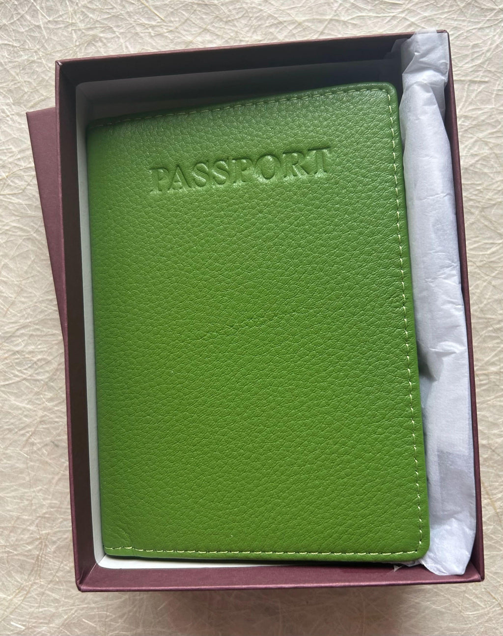 Sophia Full-Grain Leather Passport Cover with Card Slots & ID Window