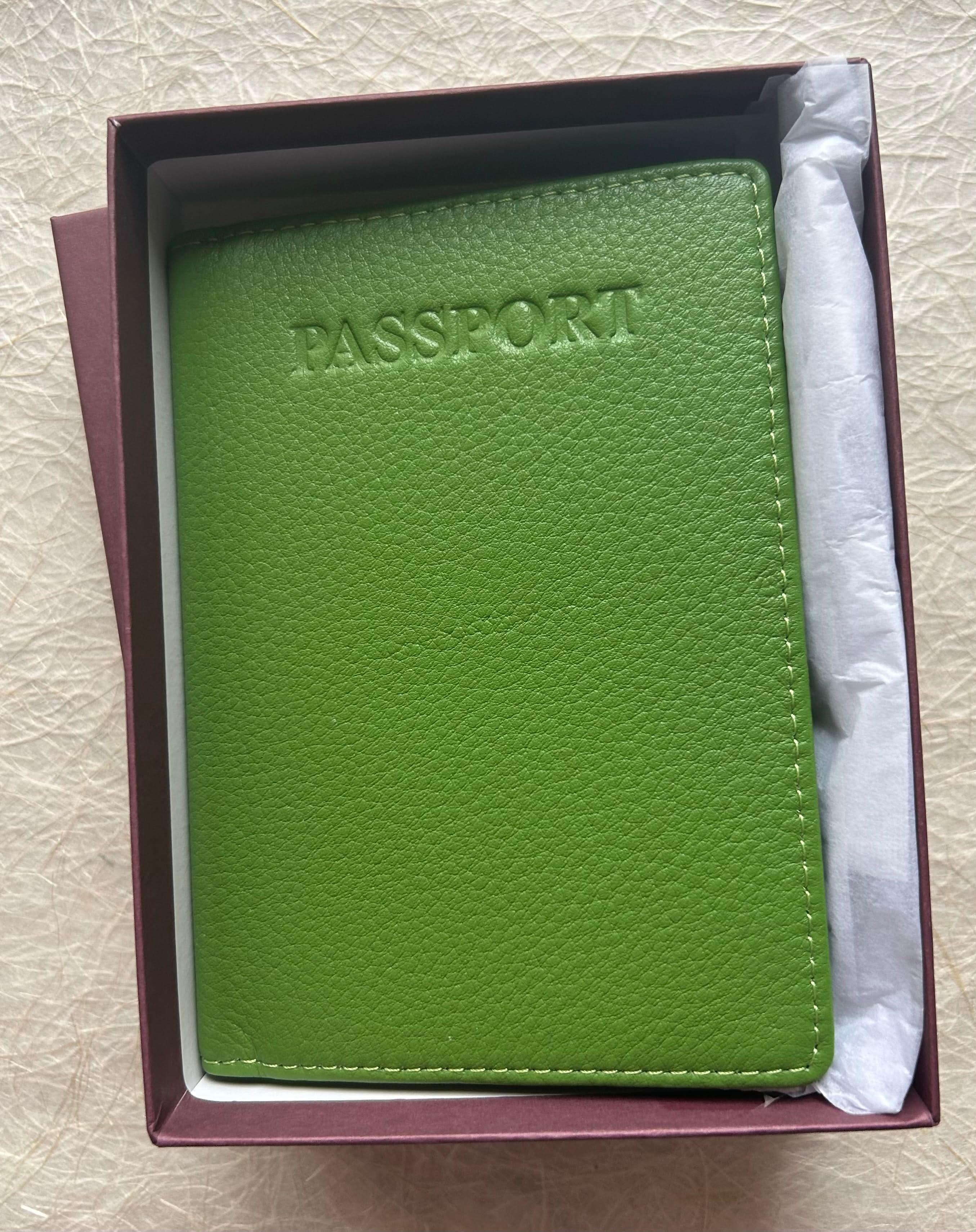 Sophia Full-Grain Leather Passport Cover with Card Slots & ID Window