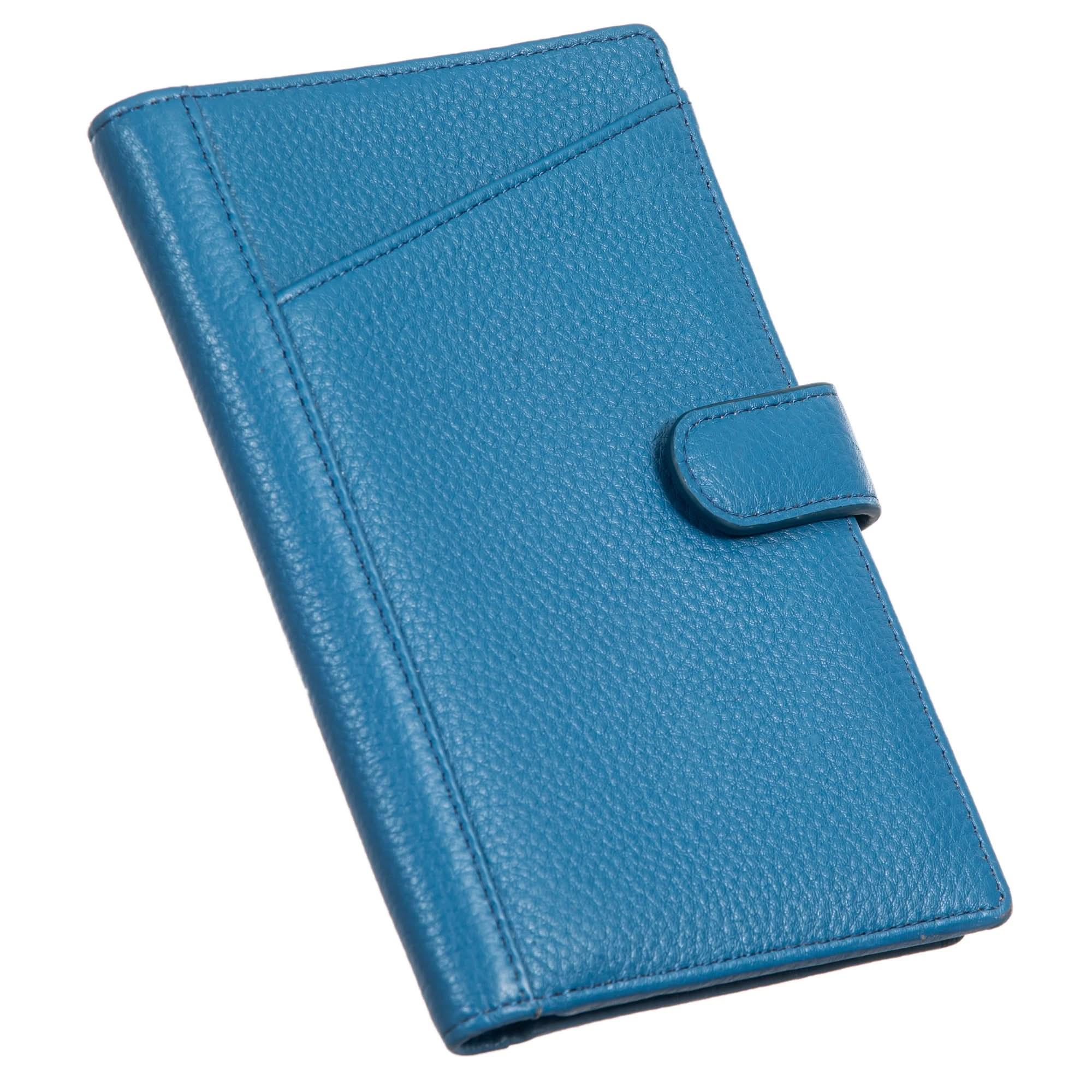 Sophia Full-Grain Leather Travel Wallet with Passport Slot & RFID Protection