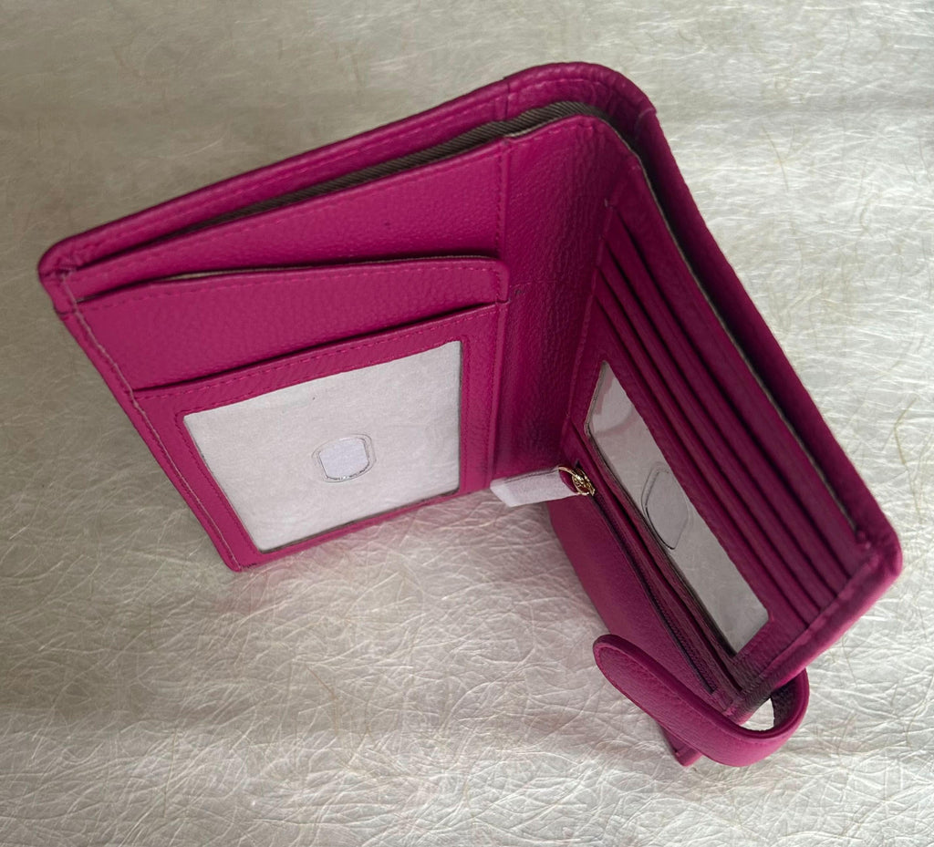 Sophia Full-Grain Leather Travel Wallet with Passport Slot & RFID Protection