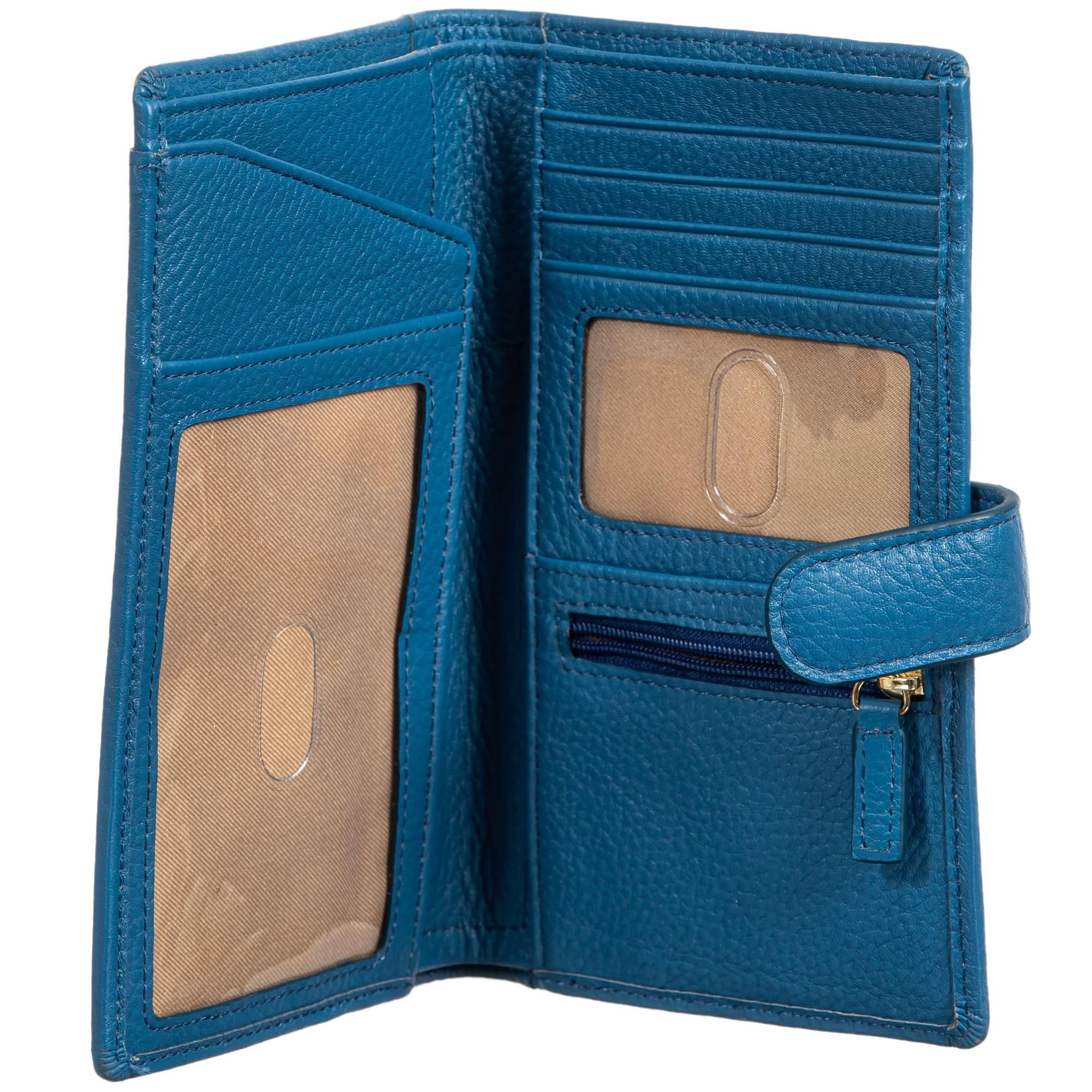 Sophia Full-Grain Leather Travel Wallet with Passport Slot & RFID Protection