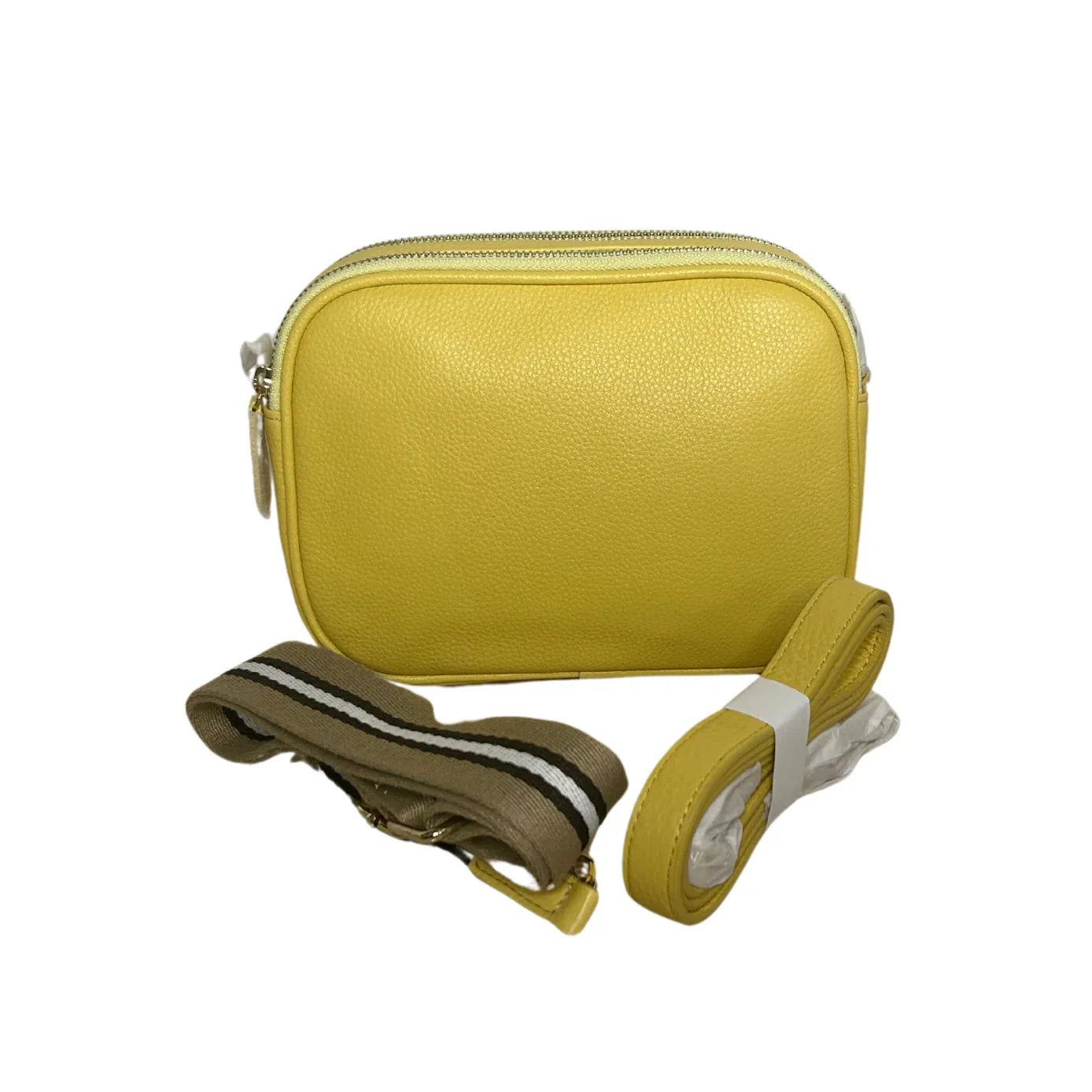 Sophia Double Zipper Leather Crossbody