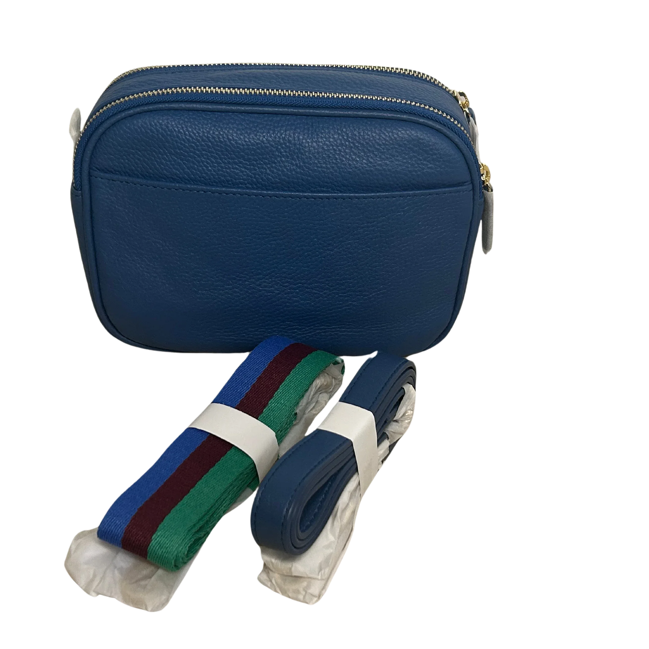 Sophia Double Zipper Leather Crossbody