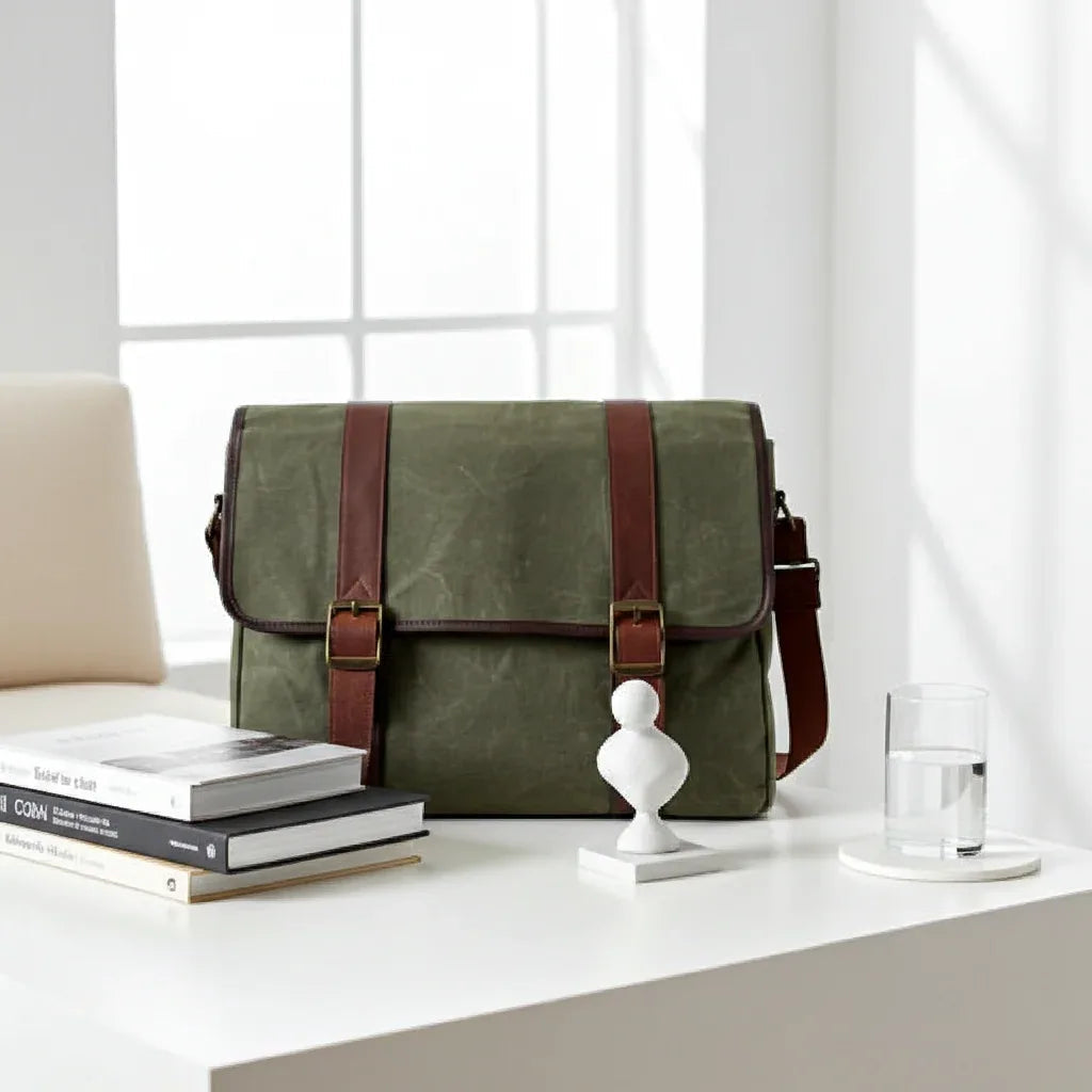 Maxwell Waxed Canvas Messenger Bag - 16” Laptop - Classic